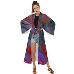 Abstract Paint Painting Watercolor Maxi Kimono