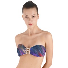 Abstract Paint Painting Watercolor Twist Bandeau Bikini Top