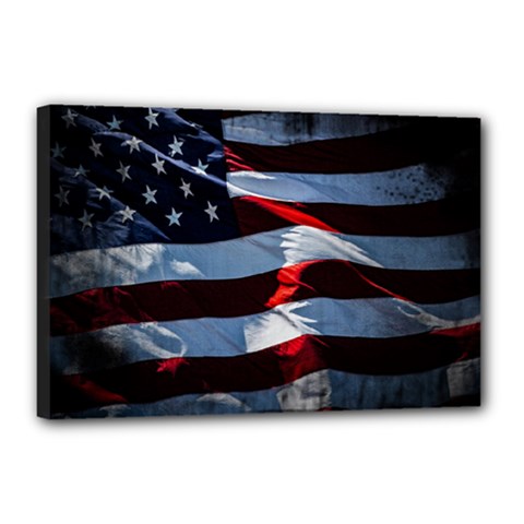 Grunge American Flag Canvas 18  X 12  (stretched) by Vaneshart