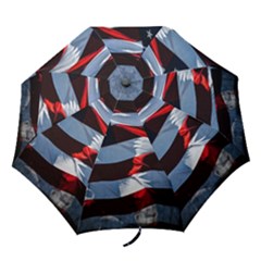 Grunge American Flag Folding Umbrellas by Vaneshart