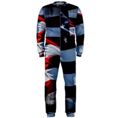 Grunge American Flag Onepiece Jumpsuit (men)  by Vaneshart