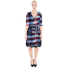 Grunge American Flag Wrap Up Cocktail Dress by Vaneshart