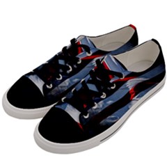 Grunge American Flag Men s Low Top Canvas Sneakers by Vaneshart