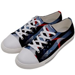 Grunge American Flag Women s Low Top Canvas Sneakers by Vaneshart