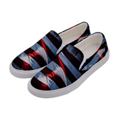 Grunge American Flag Women s Canvas Slip Ons by Vaneshart