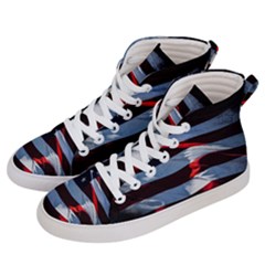 Grunge American Flag Women s Hi-top Skate Sneakers by Vaneshart