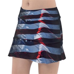 Grunge American Flag Tennis Skirt by Vaneshart