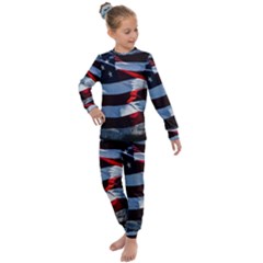 Grunge American Flag Kids  Long Sleeve Set  by Vaneshart