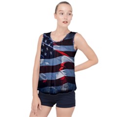 Grunge American Flag Bubble Hem Chiffon Tank Top by Vaneshart