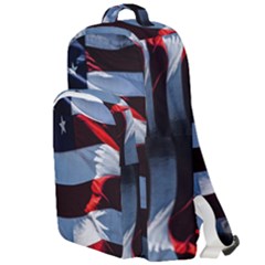 Grunge American Flag Double Compartment Backpack by Vaneshart