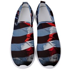 Grunge American Flag Men s Slip On Sneakers by Vaneshart