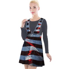 Grunge American Flag Plunge Pinafore Velour Dress by Vaneshart