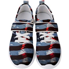 Grunge American Flag Men s Velcro Strap Shoes by Vaneshart