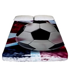 Soccer Ball With Great Britain Flag Fitted Sheet (california King Size) by Vaneshart