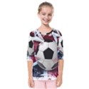 Soccer Ball With Great Britain Flag Kids  Quarter Sleeve Raglan Tee View1