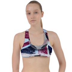 Soccer Ball With Great Britain Flag Criss Cross Racerback Sports Bra by Vaneshart