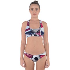 Soccer Ball With Great Britain Flag Cross Back Hipster Bikini Set by Vaneshart