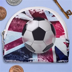 Soccer Ball With Great Britain Flag Horseshoe Style Canvas Pouch by Vaneshart