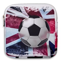 Soccer Ball With Great Britain Flag Mini Square Pouch by Vaneshart