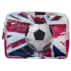 Soccer Ball With Great Britain Flag Make Up Pouch (medium) by Vaneshart