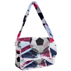 Soccer Ball With Great Britain Flag Courier Bag by Vaneshart