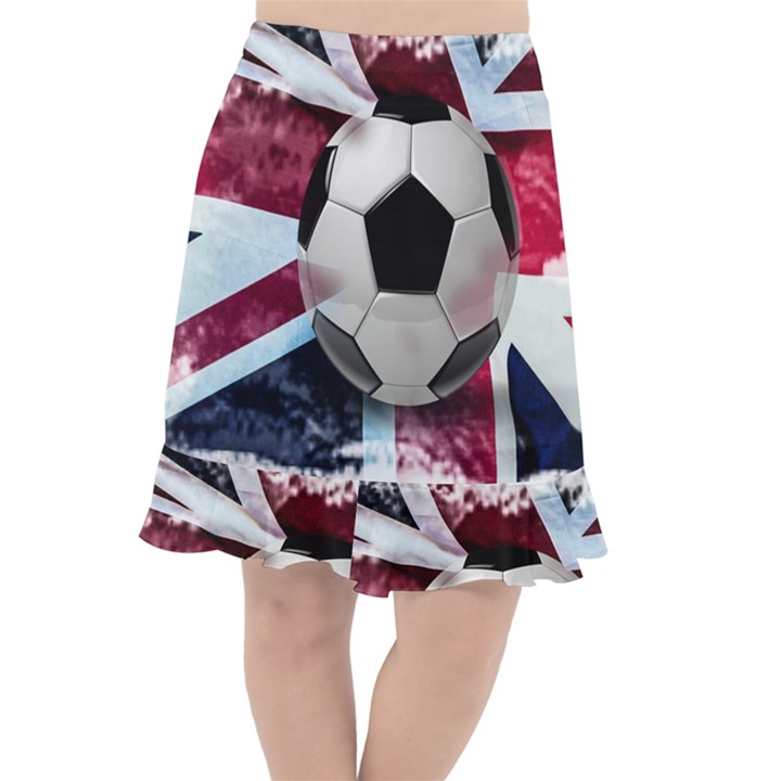 Soccer Ball With Great Britain Flag Fishtail Chiffon Skirt