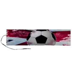 Soccer Ball With Great Britain Flag Roll Up Canvas Pencil Holder (l) by Vaneshart