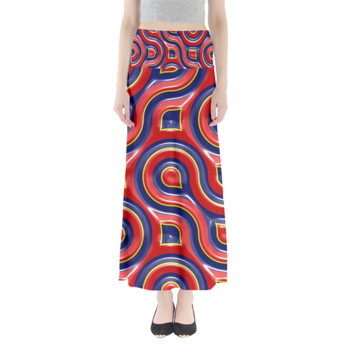 Pattern Curve Design Full Length Maxi Skirt