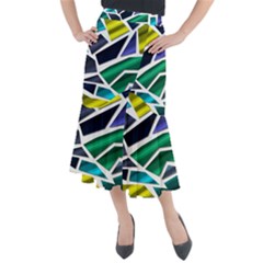 Mosaic Shapes Midi Mermaid Skirt