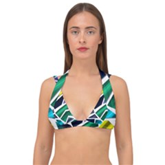 Mosaic Shapes Double Strap Halter Bikini Top