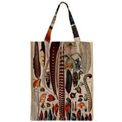 Feathers Birds Vintage Art Zipper Classic Tote Bag by Vaneshart