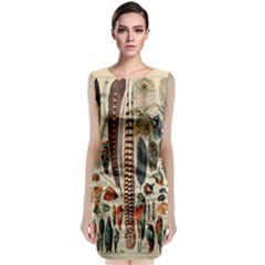 Feathers Birds Vintage Art Classic Sleeveless Midi Dress by Vaneshart