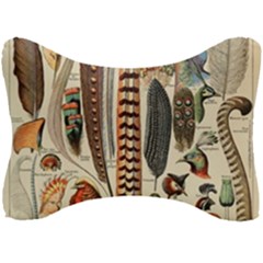 Feathers Birds Vintage Art Seat Head Rest Cushion by Vaneshart