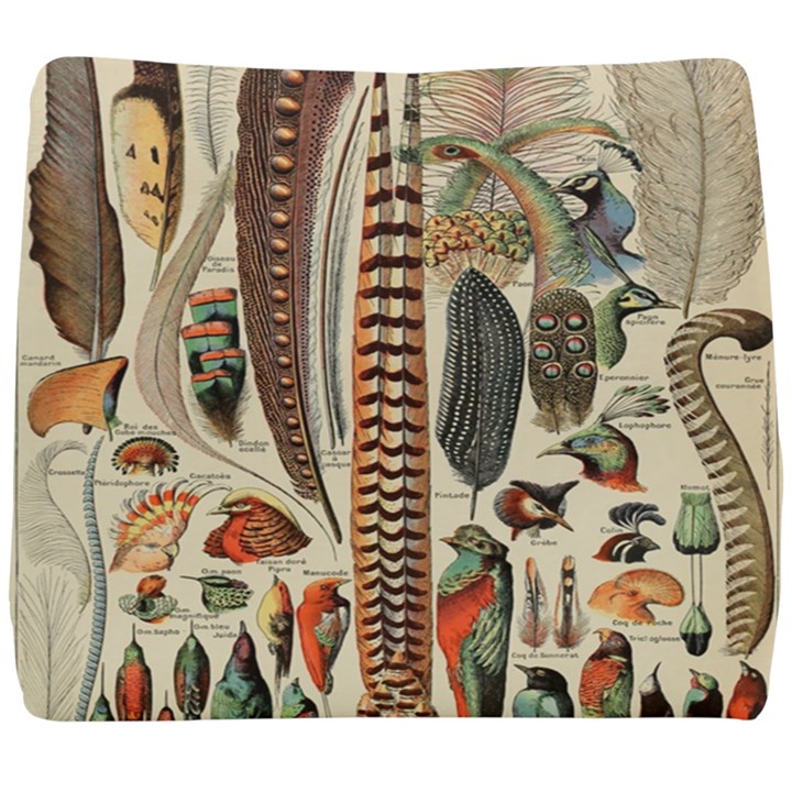 Feathers Birds Vintage Art Seat Cushion