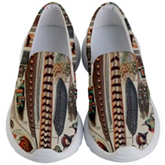 Feathers Birds Vintage Art Kids  Lightweight Slip Ons by Vaneshart