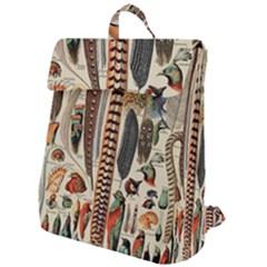 Feathers Birds Vintage Art Flap Top Backpack by Vaneshart