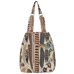 Feathers Birds Vintage Art Center Zip Backpack by Vaneshart