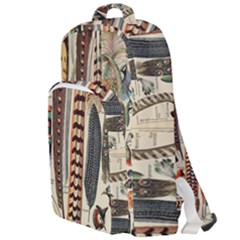 Feathers Birds Vintage Art Double Compartment Backpack by Vaneshart