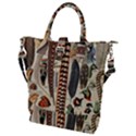 Feathers Birds Vintage Art Buckle Top Tote Bag View1