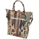 Feathers Birds Vintage Art Buckle Top Tote Bag View2