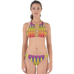 Retro Colorful Waves Background Perfectly Cut Out Bikini Set by Vaneshart