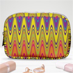 Retro Colorful Waves Background Make Up Pouch (small) by Vaneshart