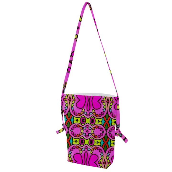 Abstract Background Pattern Folding Shoulder Bag