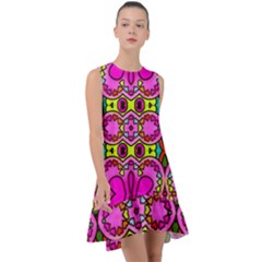 Abstract Background Pattern Frill Swing Dress