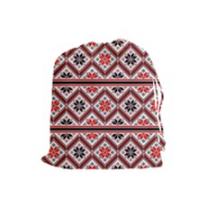 Folklore Ethnic Pattern Background Drawstring Pouch (large) by Vaneshart