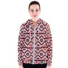 Folklore Ethnic Pattern Background Women s Zipper Hoodie by Vaneshart