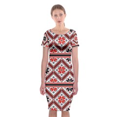 Folklore Ethnic Pattern Background Classic Short Sleeve Midi Dress by Vaneshart