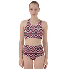 Folklore Ethnic Pattern Background Racer Back Bikini Set by Vaneshart