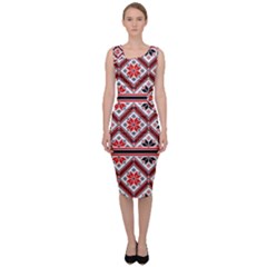 Folklore Ethnic Pattern Background Sleeveless Pencil Dress by Vaneshart