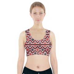 Folklore Ethnic Pattern Background Sports Bra With Pocket by Vaneshart